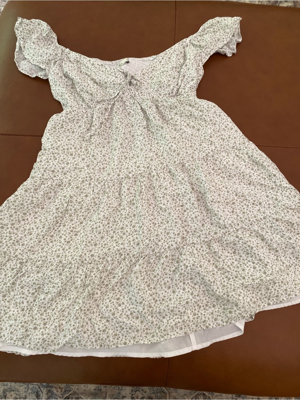 Women  White Floral Tiered Summer Dress